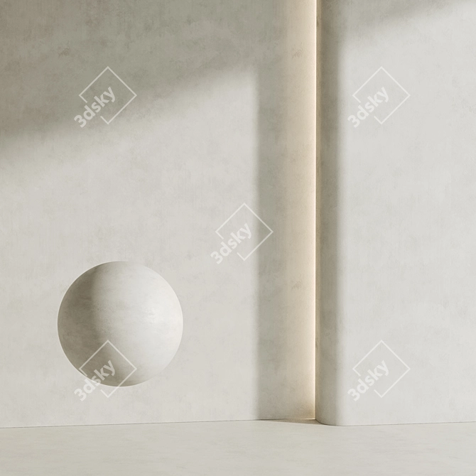 Modern White Textured Plaster Materials 3D model image 5