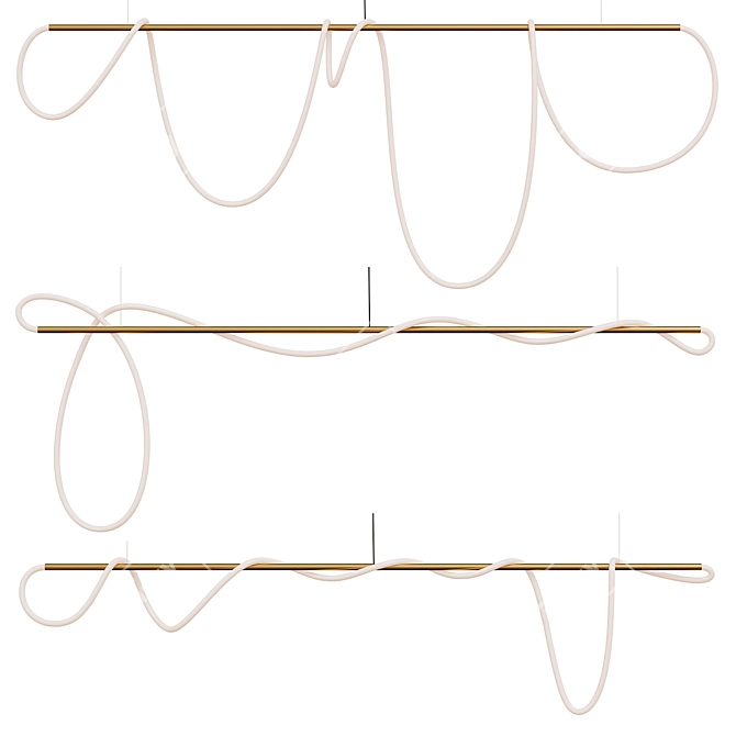 Elegant 8ft Tracer Bar Set 3D model image 1