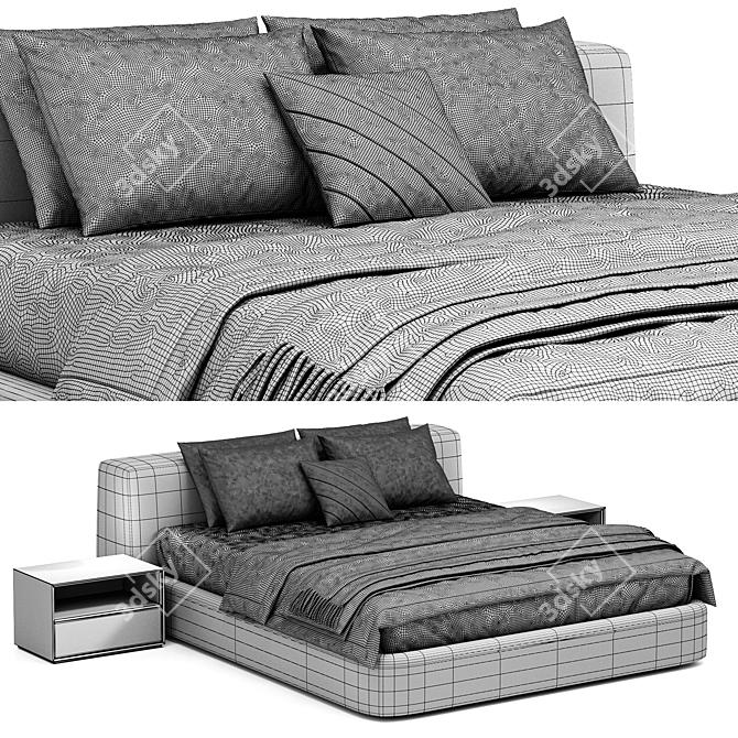 Siena Bed: High-Quality Model 3D model image 6