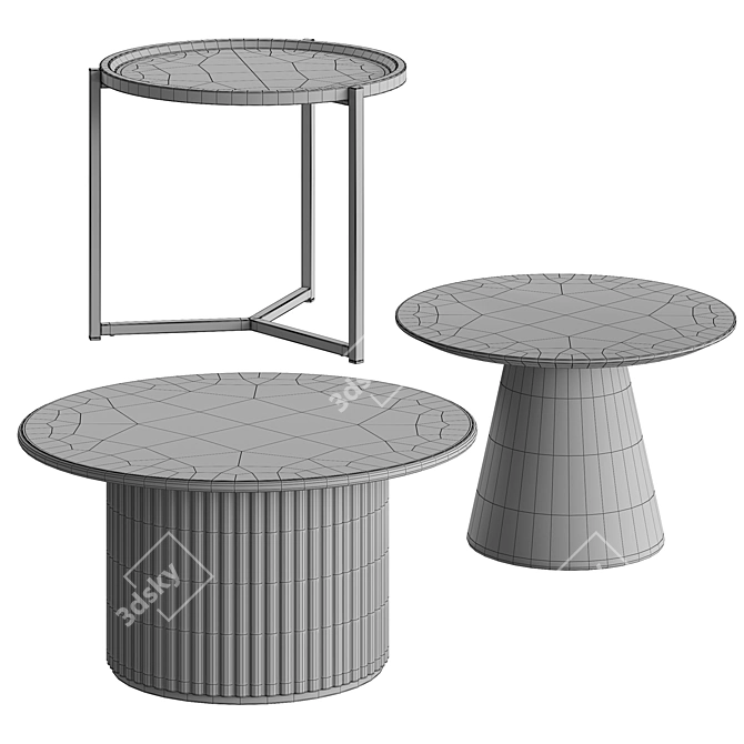 Contemporary Marble Coffee Tables 3D model image 3