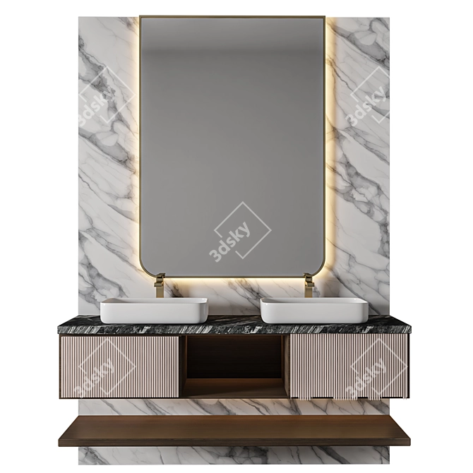 Luxury Bathroom 3D Model Kit 3D model image 1