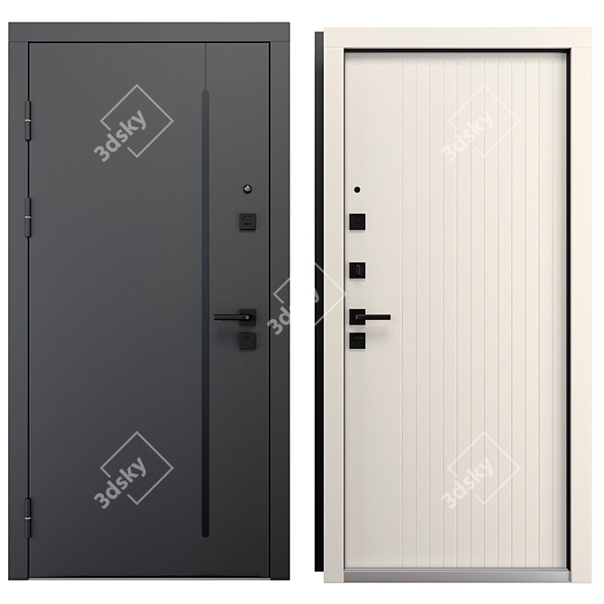 SuperOmega Metal Entrance Door 3D model image 3
