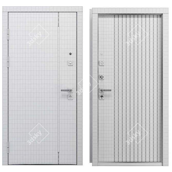 SuperOmega Metal Entrance Door 3D model image 4