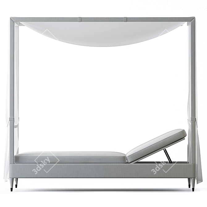 Elegant White 2-Seat Canopy Daybed 3D model image 3