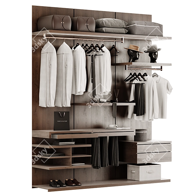 Modern Wardrobe Closet Solution 3D model image 1