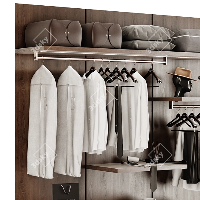 Modern Wardrobe Closet Solution 3D model image 2