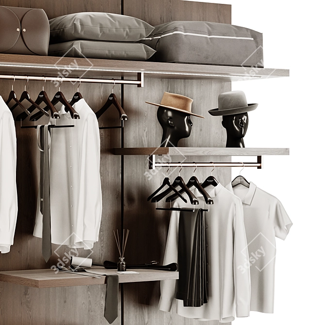 Modern Wardrobe Closet Solution 3D model image 3