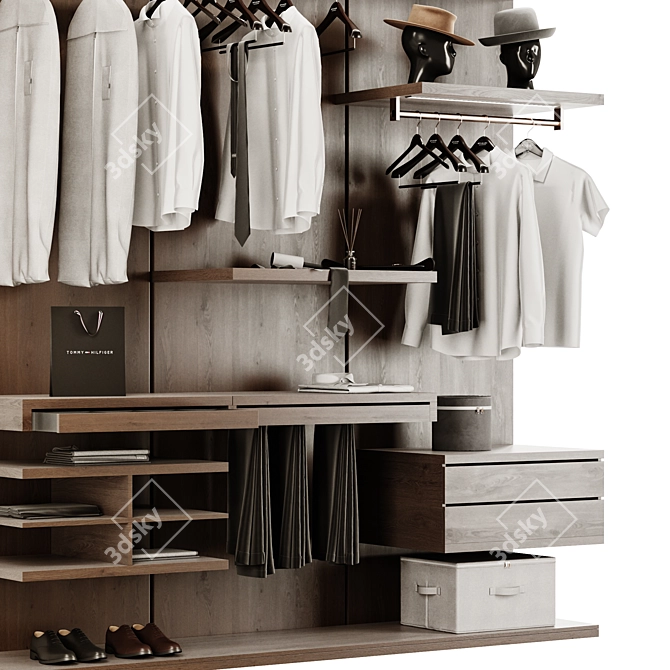 Modern Wardrobe Closet Solution 3D model image 4
