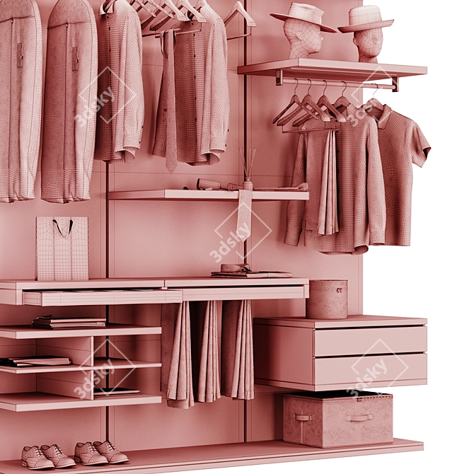 Modern Wardrobe Closet Solution 3D model image 7