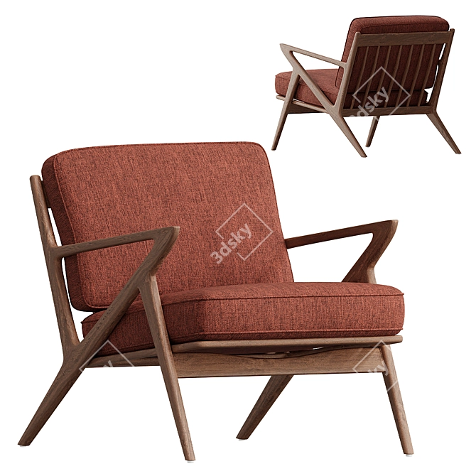 Modern Comfort: Asher Lounge Chair 3D model image 1