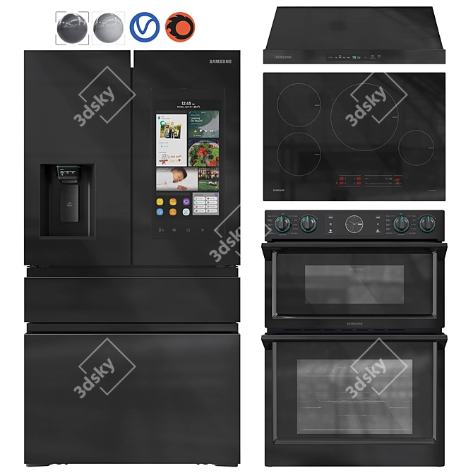 Samsung Smart Home Appliance Set 3D model image 1