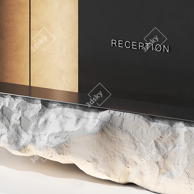 Natural Rock Reception Desk Set 3D model image 2