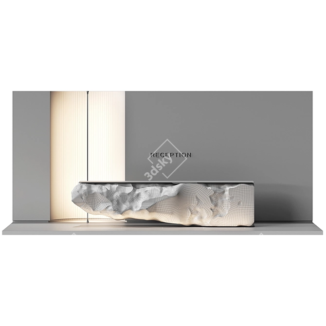 Natural Rock Reception Desk Set 3D model image 4