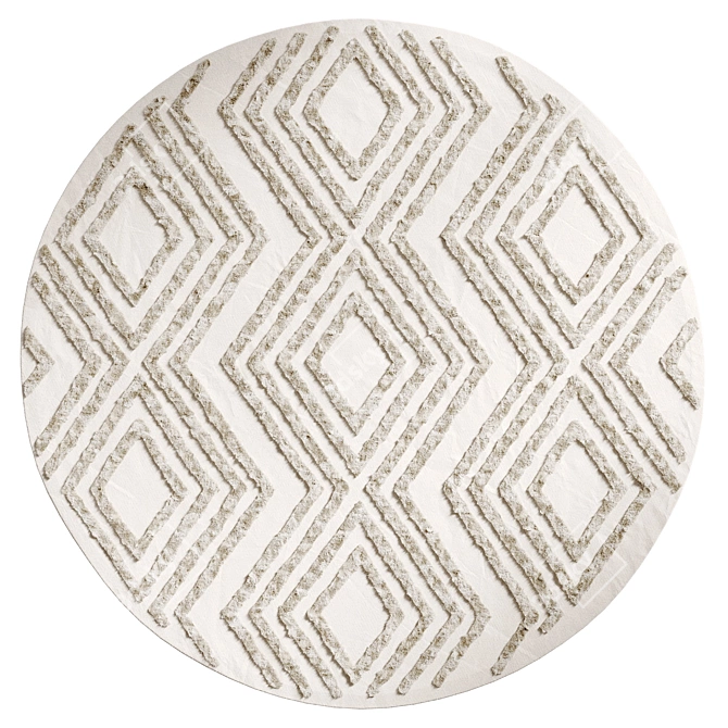 Round Ziggy Cotton Rug 3D model image 2