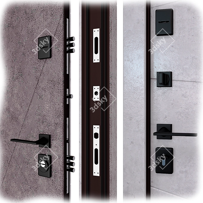 Megapolis Metal Door Set (Bear) 3D model image 2