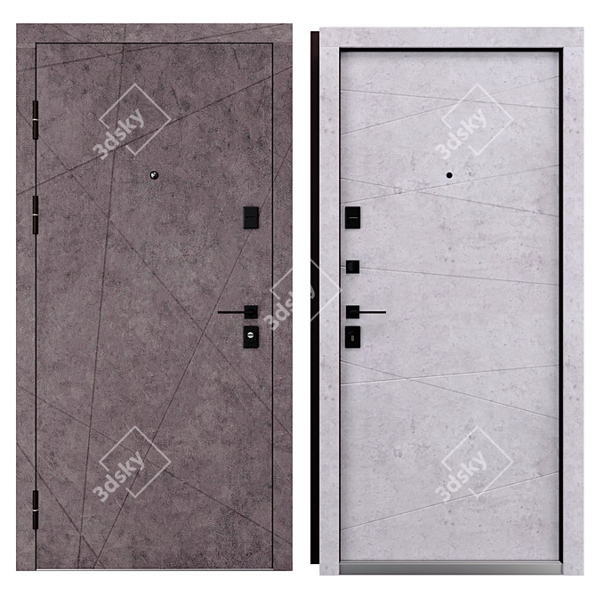 Megapolis Metal Door Set (Bear) 3D model image 3