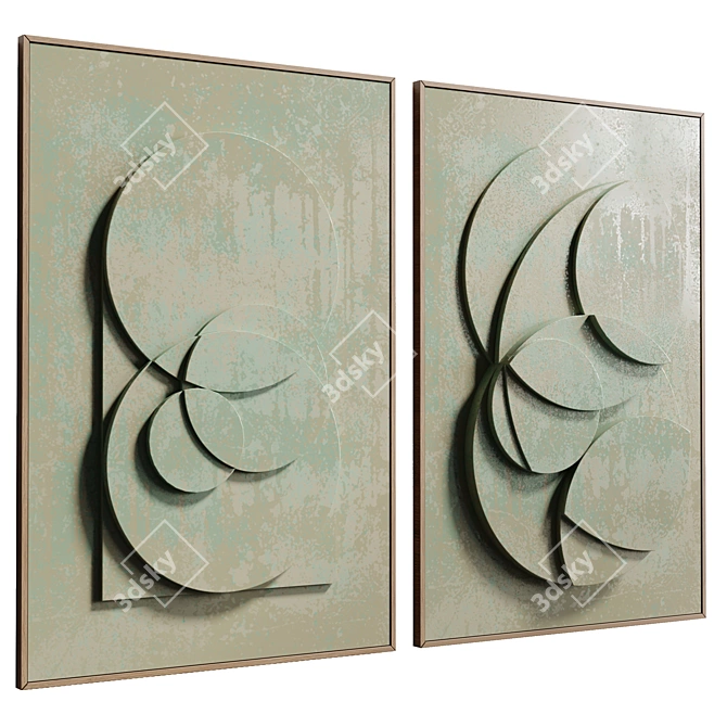 Modern Abstract Poster Artwork 3D model image 3