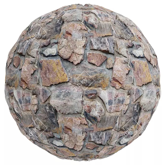 Stacked Stone Covering Texture Set 3D model image 1