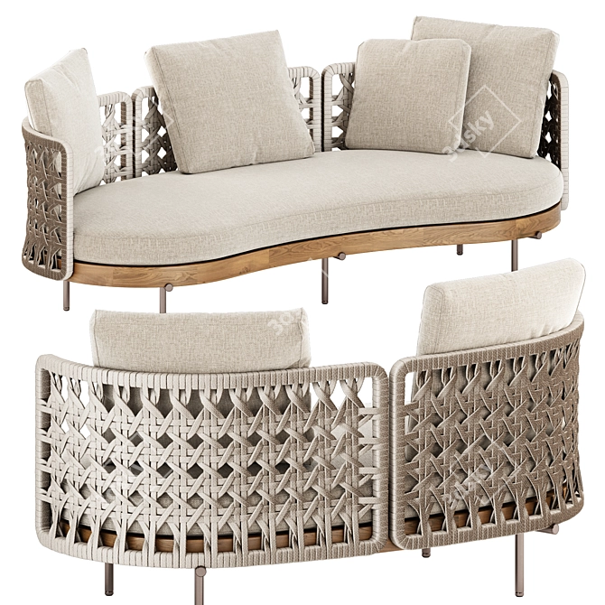 Contemporary Outdoor Seating: Torii Nest Sofa 3D model image 2
