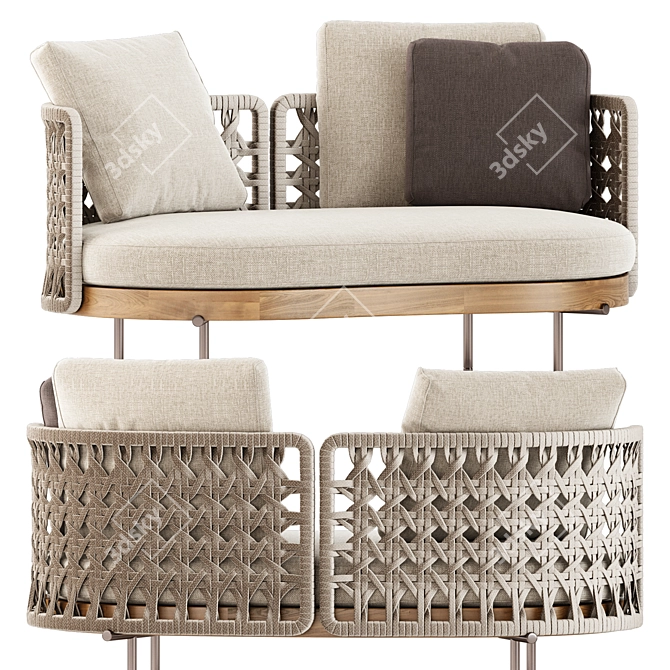 Contemporary Outdoor Seating: Torii Nest Sofa 3D model image 4
