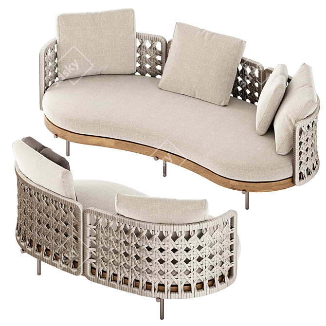 Contemporary Outdoor Seating: Torii Nest Sofa 3D model image 5
