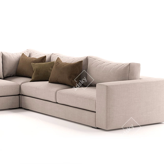 Modern Low Profile Corner Sectional 3D model image 3