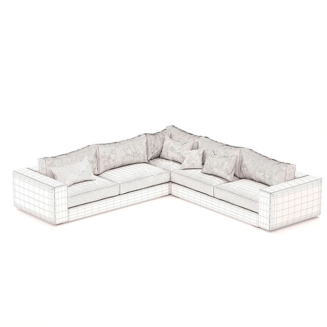 Modern Low Profile Corner Sectional 3D model image 10