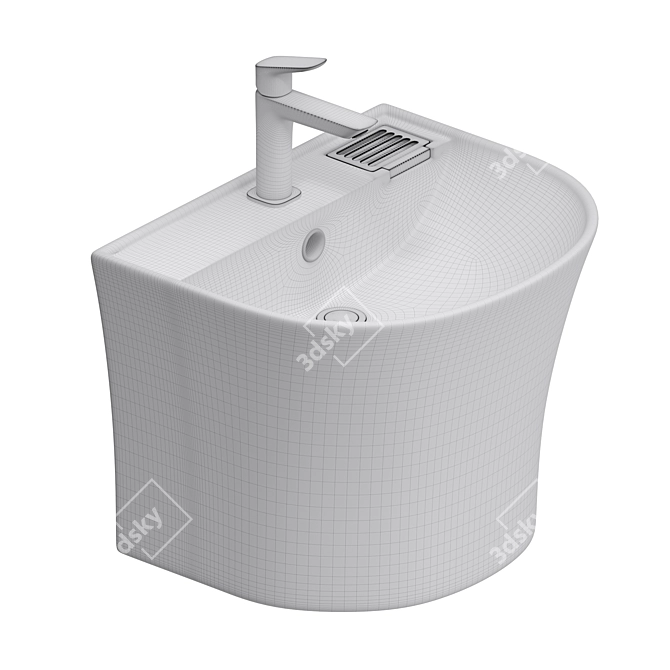  American Standard Plat Wash Basin 3D model image 6