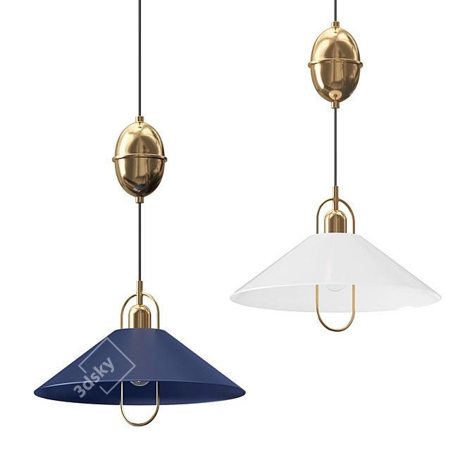 Mariel Arched Pendant Light 3D model image 1