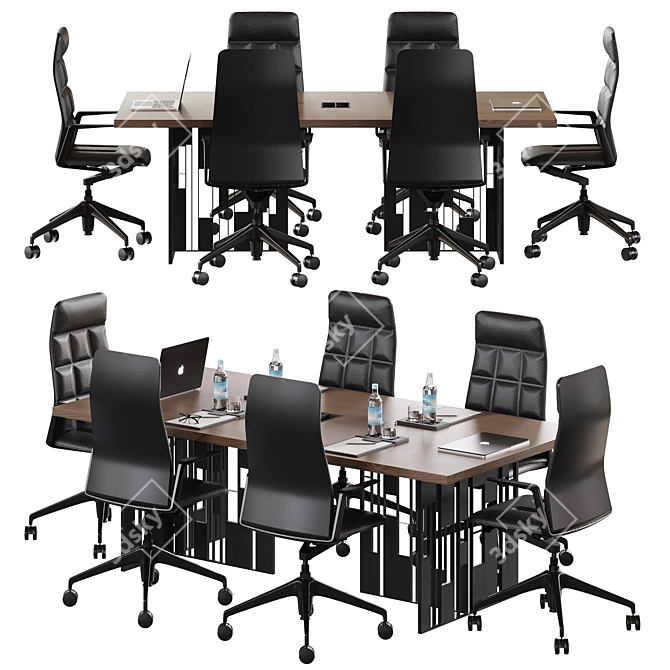 Contemporary Modular Meeting Table 3D model image 1