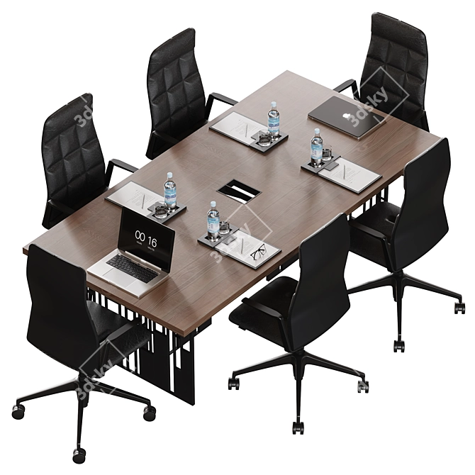 Contemporary Modular Meeting Table 3D model image 3