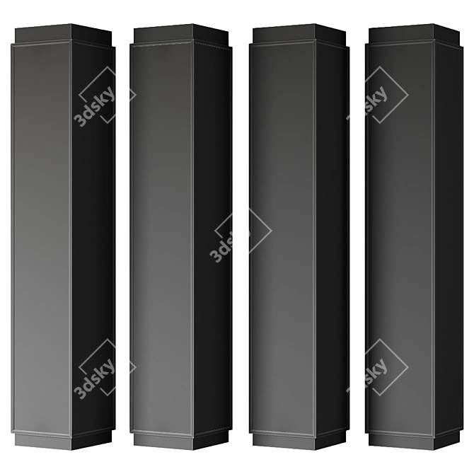 Perforated Metal Columns Set 3D model image 4