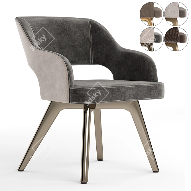 Elegant Cantori Adria Dining Chair 3D model image 1