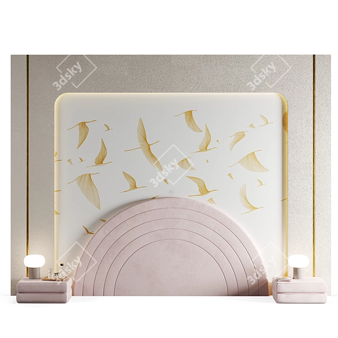 Illuminated Headboard with CoronaLightMtl 3D model image 2