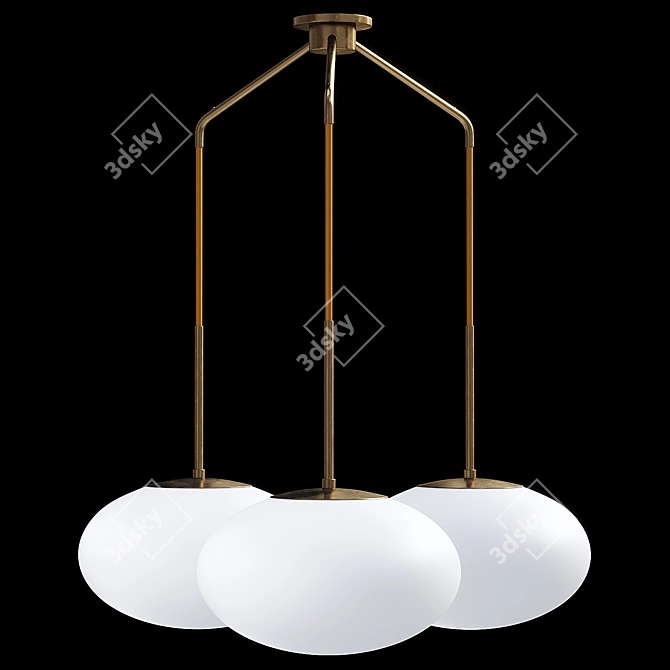  Moon Chandelier with Three Shades 3D model image 2