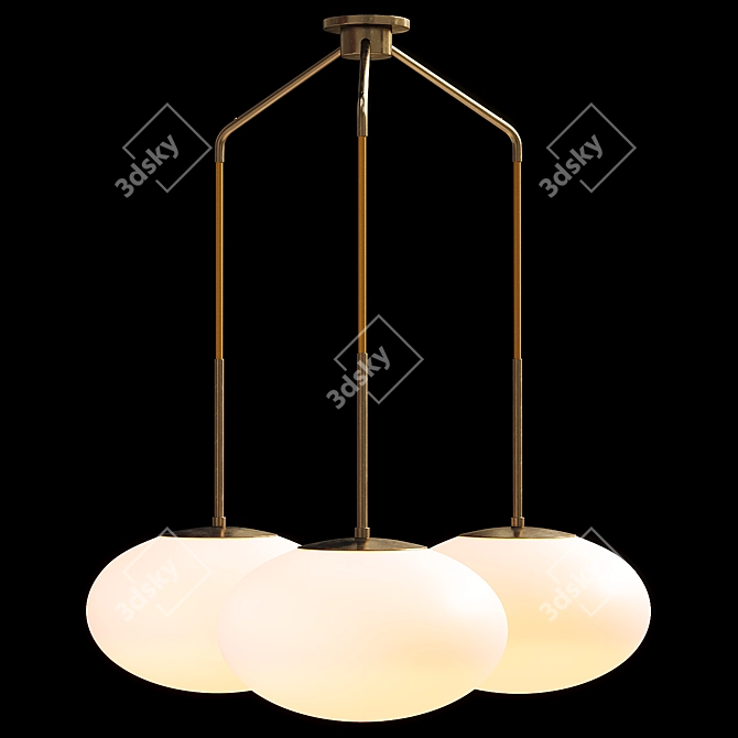  Moon Chandelier with Three Shades 3D model image 3