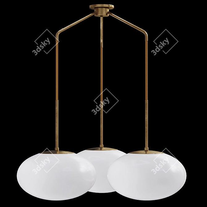  Moon Chandelier with Three Shades 3D model image 7