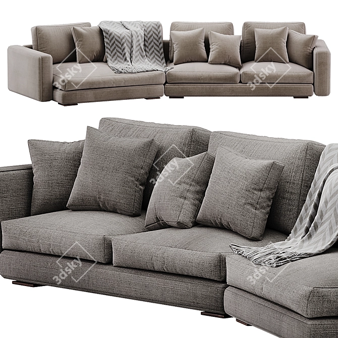 Luxurious Bordeaux Sofa - 2015 3D model image 2