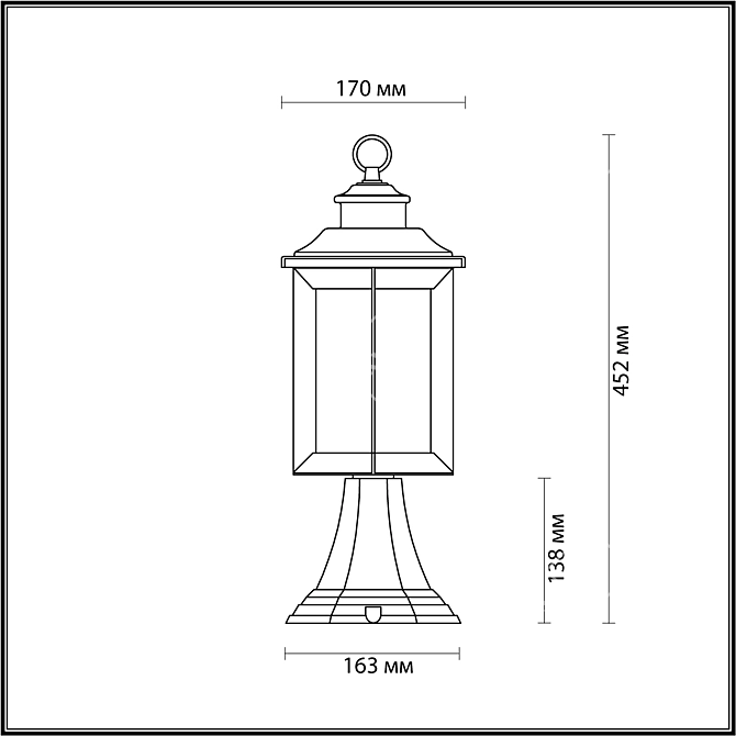 Mavret Outdoor Lantern Fixture 3D model image 3