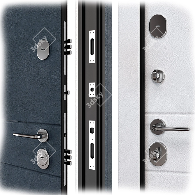 Bulat Metal Entry Door B610 3D model image 2