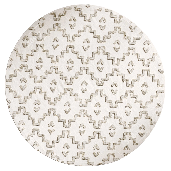 Idris Hand-Woven Round Carpet 3D model image 2