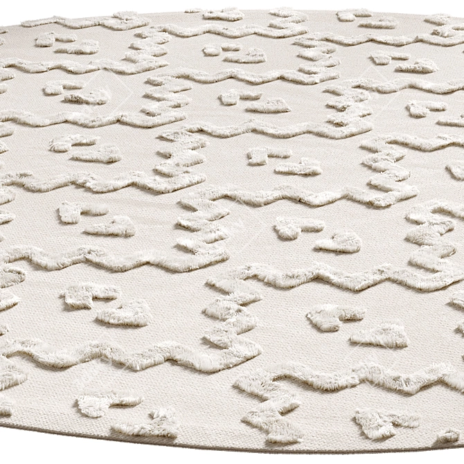 Idris Hand-Woven Round Carpet 3D model image 3