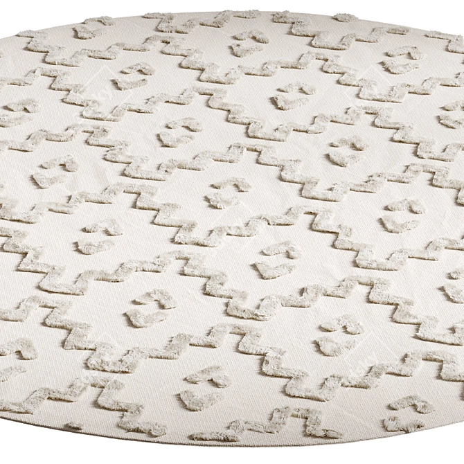 Idris Hand-Woven Round Carpet 3D model image 5