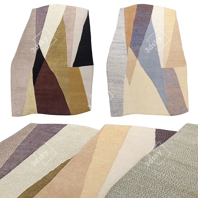 Luxury 3 in 1 Carpet Set. 3D model image 1