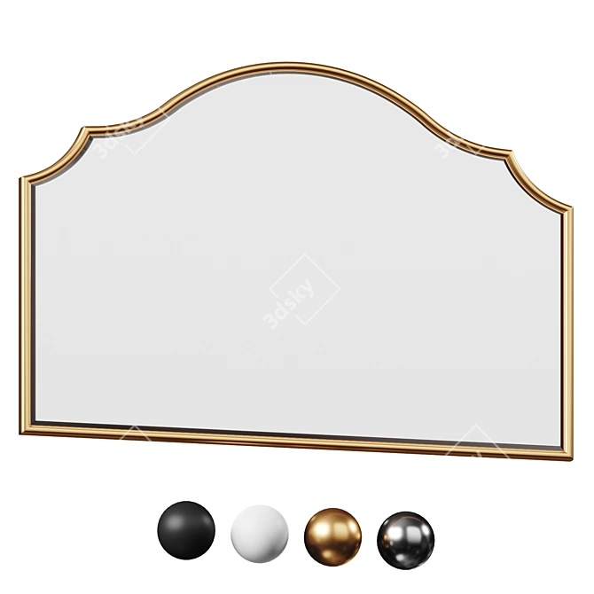 Handcrafted Beveled Accent Mirror 3D model image 1