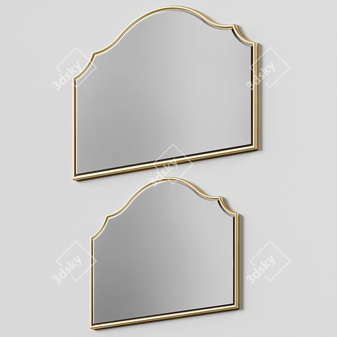 Handcrafted Beveled Accent Mirror 3D model image 2