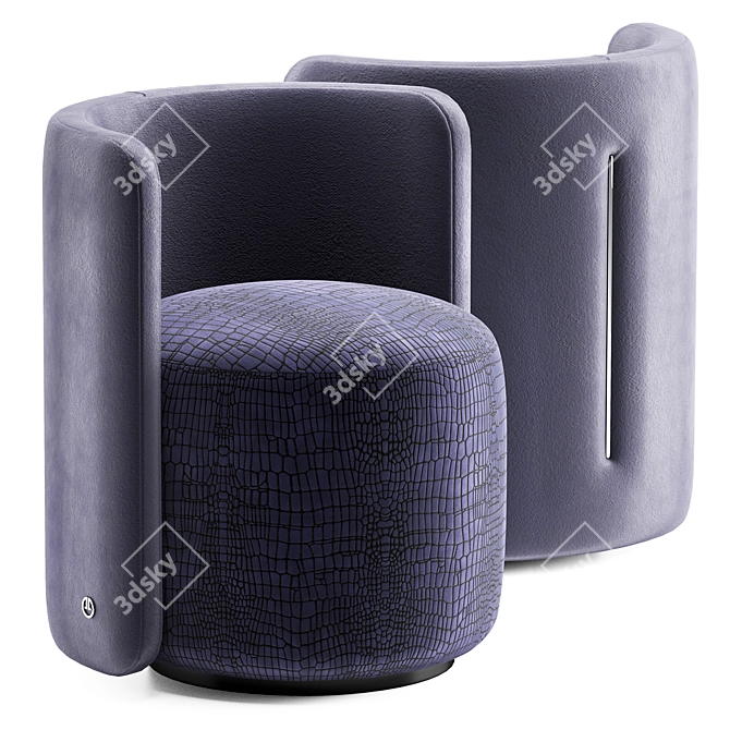 Roxy Luxence Armchair: Elegant Luxury 3D model image 1