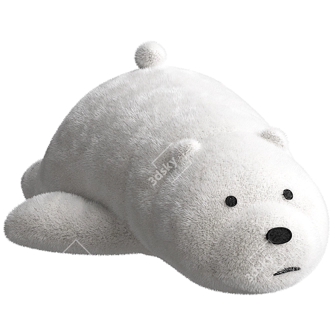 Soft Toy White Bear Plush 3D model image 1