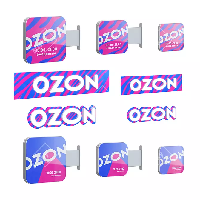 OZON Marketplace Signage Set 3D model image 2