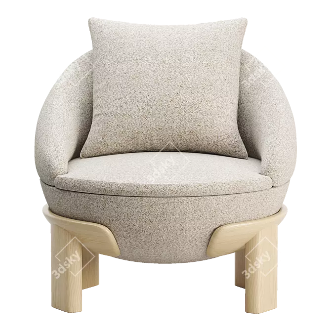 Elegant Tambour Armchair Design 3D model image 3